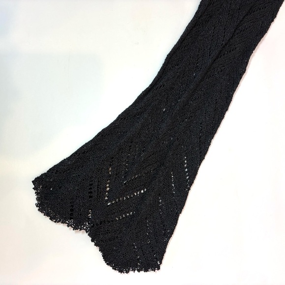 Bette Paige Y2K Beaded Bell Sleeve Babydoll Crochet Sweater Black Medium - Picture 6 of 10